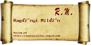 Ragányi Milán névjegykártya
